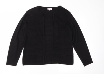 Reflect Womens Black  Knit Pullover Jumper Size L