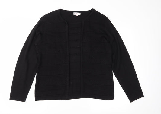 Reflect Womens Black  Knit Pullover Jumper Size L