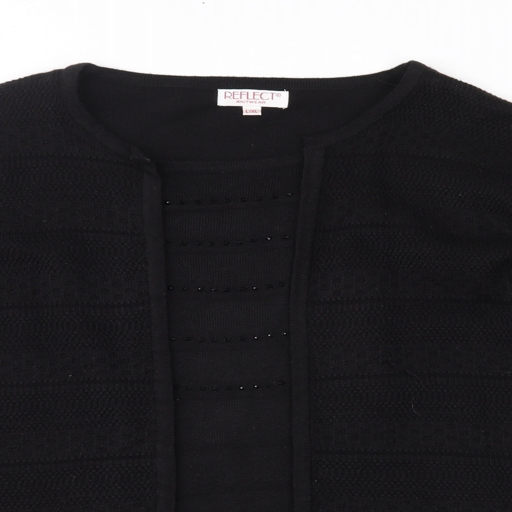 Reflect Womens Black  Knit Pullover Jumper Size L