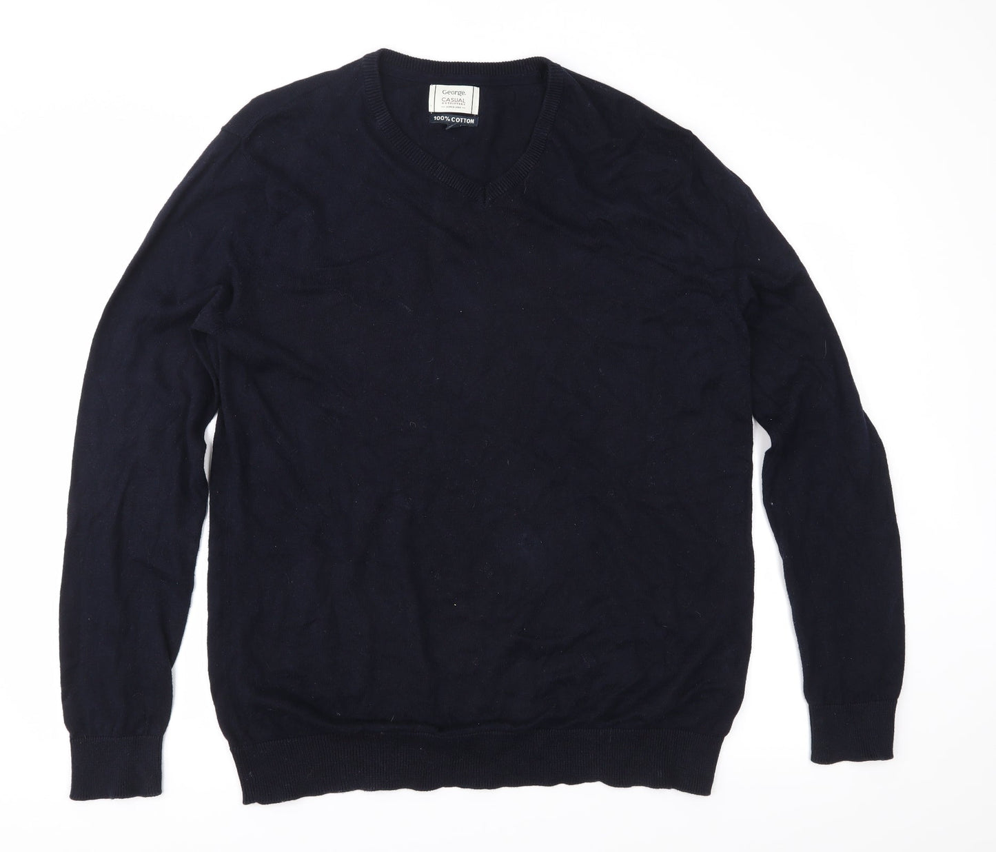 George Mens Blue  Knit Pullover Jumper Size L