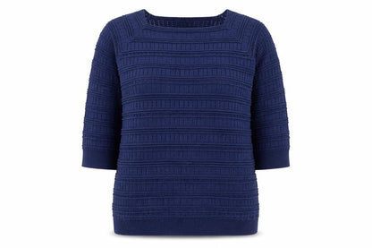 Mia Moda Womens Blue  Knit Pullover Jumper Size XL