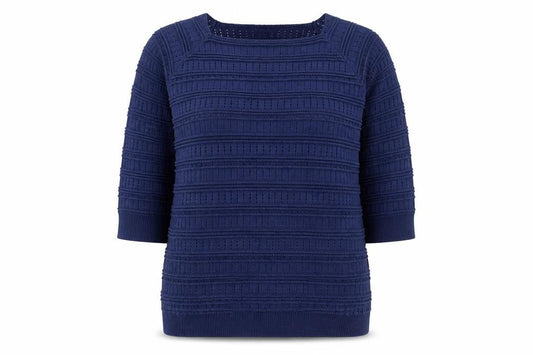 Mia Moda Womens Blue  Knit Pullover Jumper Size XL