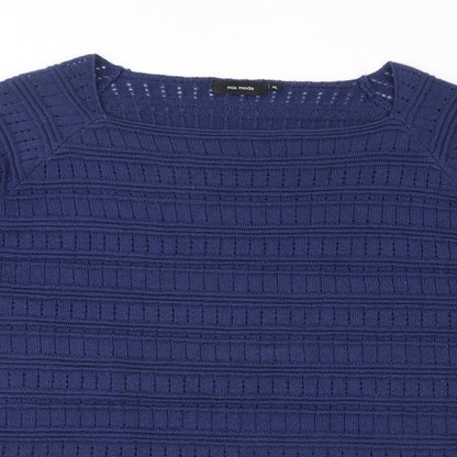 Mia Moda Womens Blue  Knit Pullover Jumper Size XL