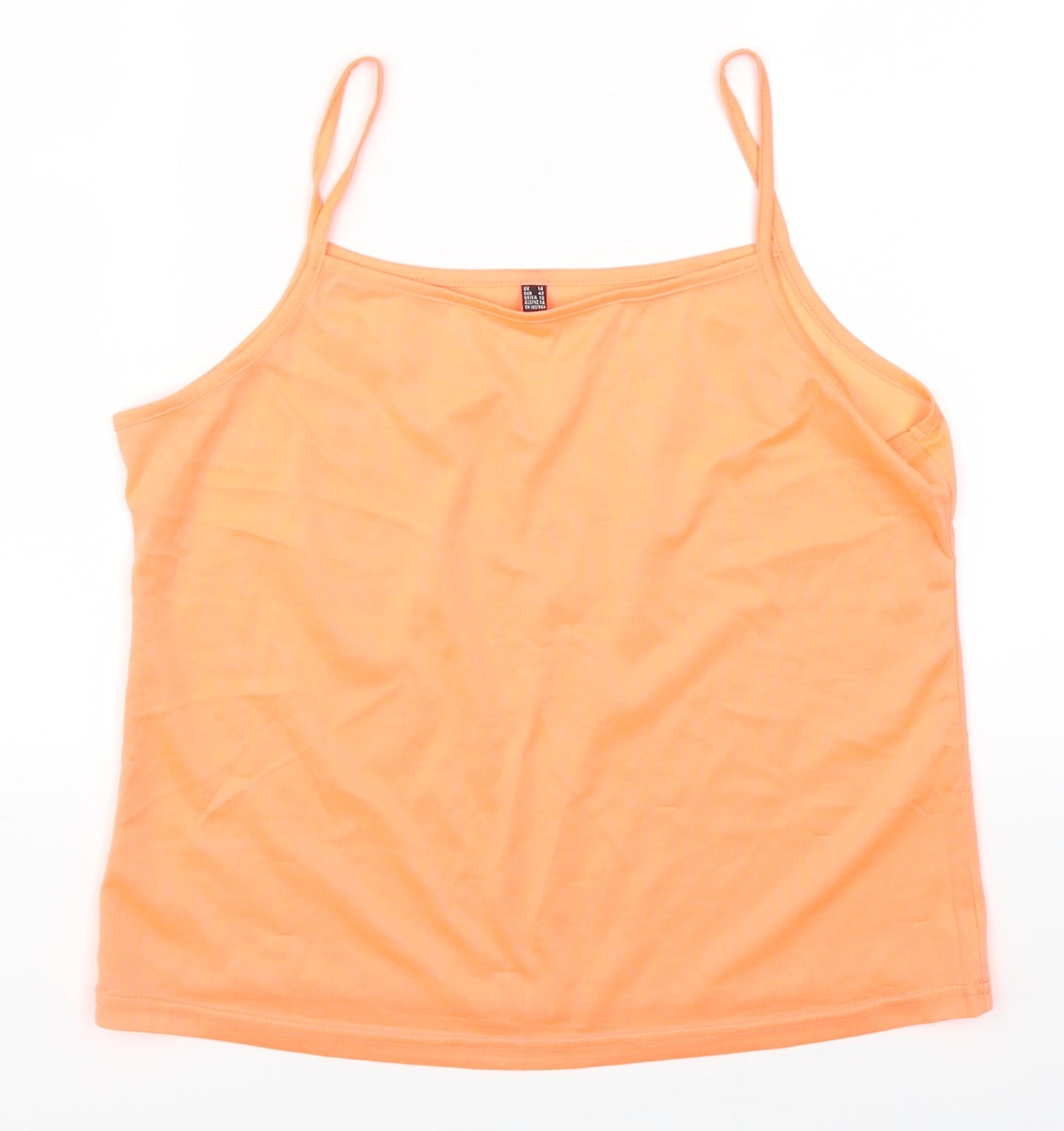 Womens UK Size 14 Preworn Orange Basic T-Shirt