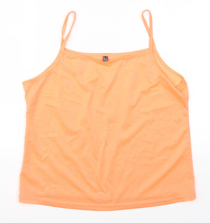 Womens UK Size 14 Preworn Orange Basic T-Shirt