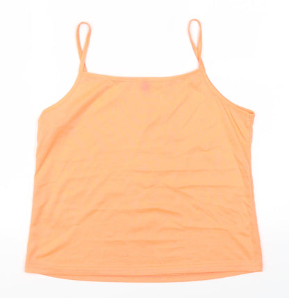 Womens UK Size 14 Preworn Orange Basic T-Shirt
