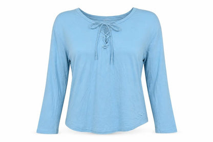 Womens UK Size S PINK Blue Basic T-Shirt