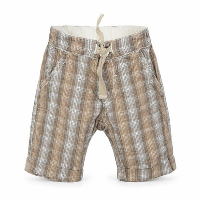 Mini Club Boys Brown Check  Cropped Trousers Size 9-12 Months