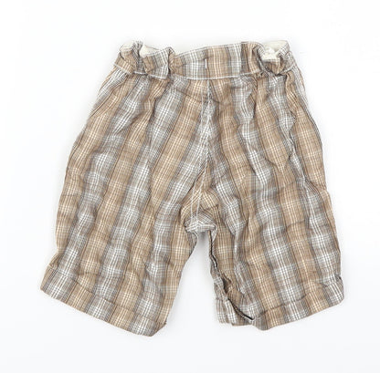 Mini Club Boys Brown Check  Cropped Trousers Size 9-12 Months