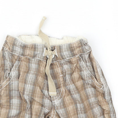Mini Club Boys Brown Check  Cropped Trousers Size 9-12 Months