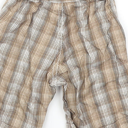 Mini Club Boys Brown Check  Cropped Trousers Size 9-12 Months