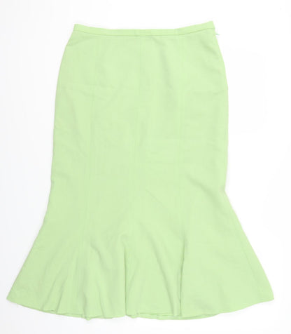 Preworn Womens Green   Trumpet Skirt Size 34 in