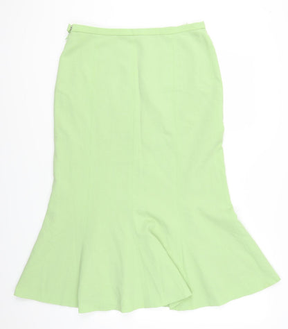Preworn Womens Green   Trumpet Skirt Size 34 in