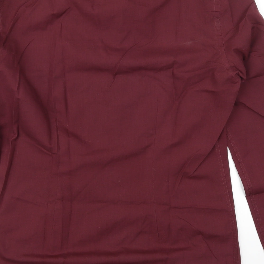 Mens UK Size 14.5 NEXT Red  Button-Up Long Sleeve Casual Shirt