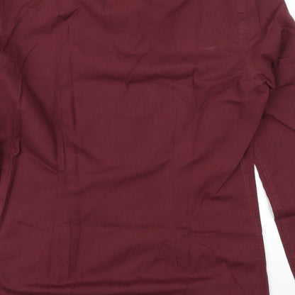 Mens UK Size 14.5 NEXT Red  Button-Up Long Sleeve Casual Shirt