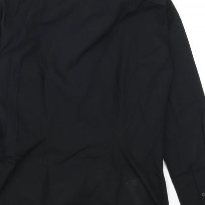 Mens UK Size 14.5 NEXT Black  Button-Up Long Sleeve Casual Shirt