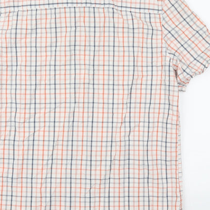 Sandstone & Co Mens Orange Check   Button-Up Size M