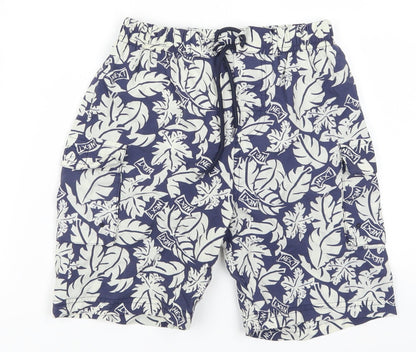 NEXT Girls Blue Floral  Paperbag Shorts Size 5-6 Years - Palm Leaves