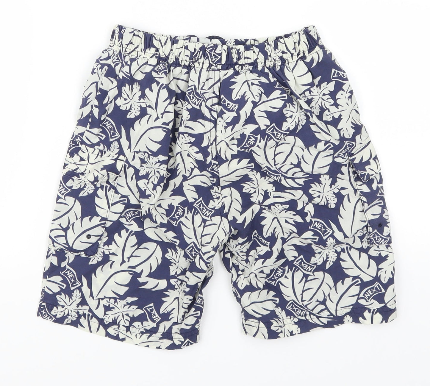 NEXT Girls Blue Floral  Paperbag Shorts Size 5-6 Years - Palm Leaves