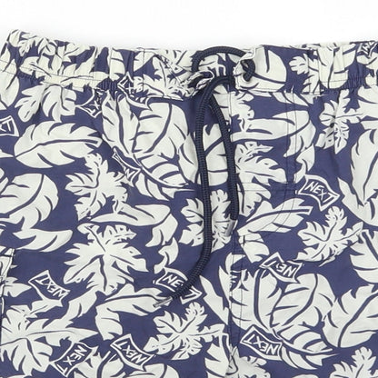 NEXT Girls Blue Floral  Paperbag Shorts Size 5-6 Years - Palm Leaves