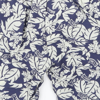 NEXT Girls Blue Floral  Paperbag Shorts Size 5-6 Years - Palm Leaves