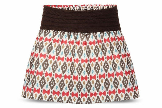 Palegizia Womens Brown Geometric  Skater Skirt Size S