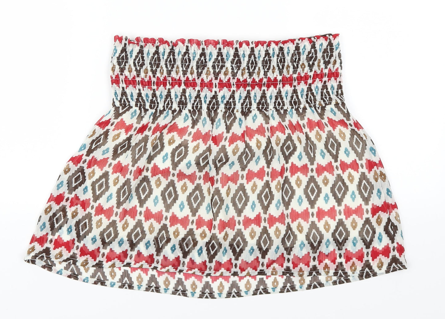 Palegizia Womens Brown Geometric  Skater Skirt Size S