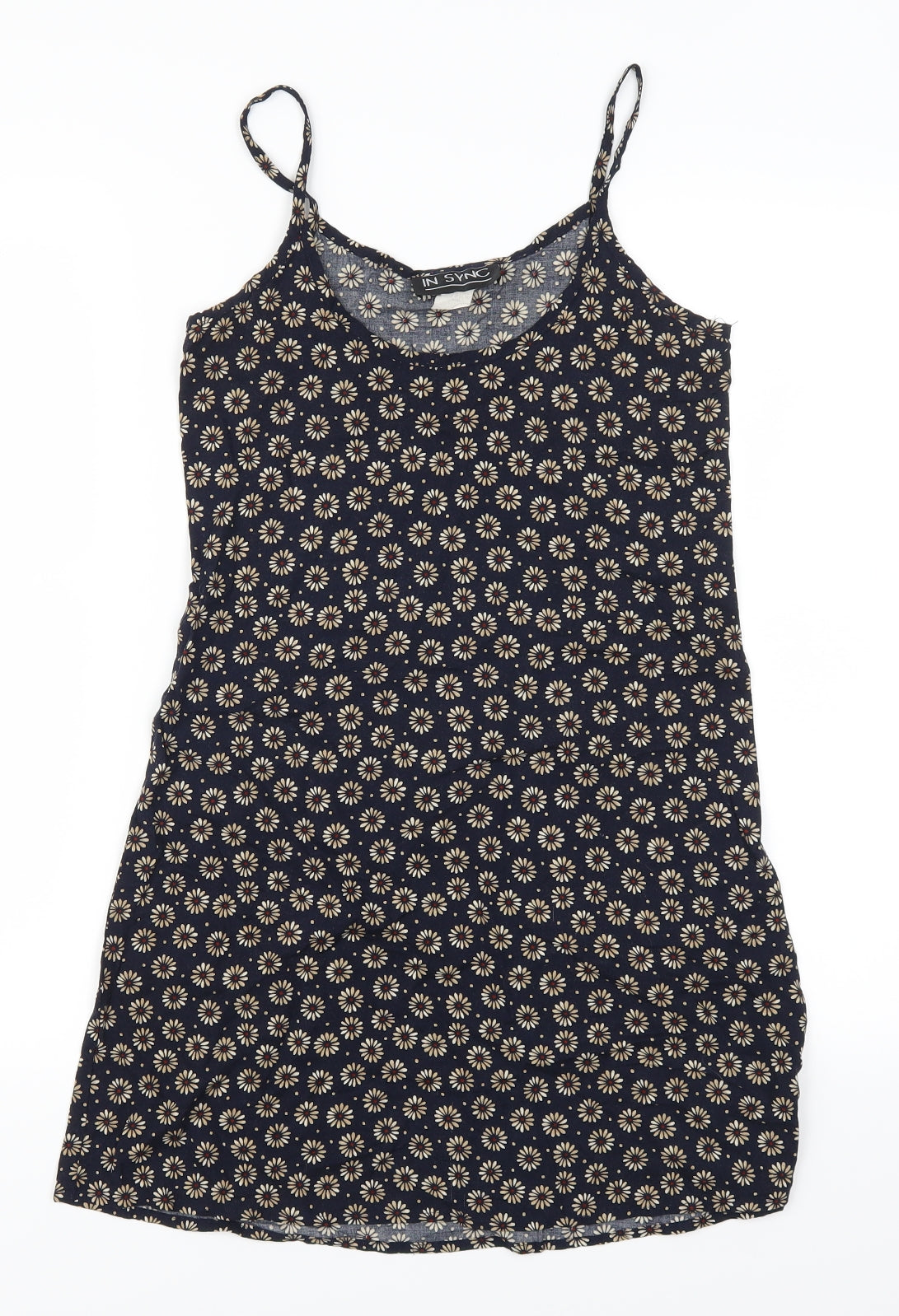 In Sync Womens Blue Floral  Tank Dress  Size S