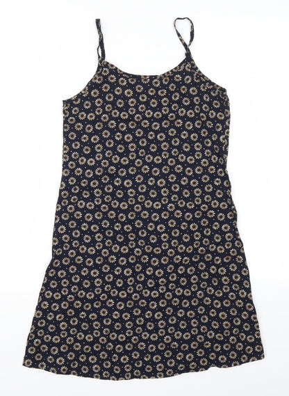 In Sync Womens Blue Floral  Tank Dress  Size S