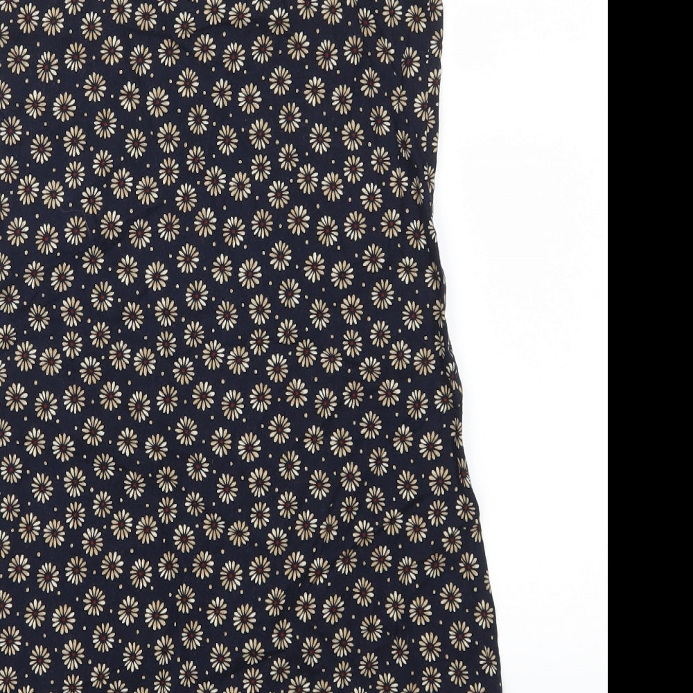In Sync Womens Blue Floral  Tank Dress  Size S