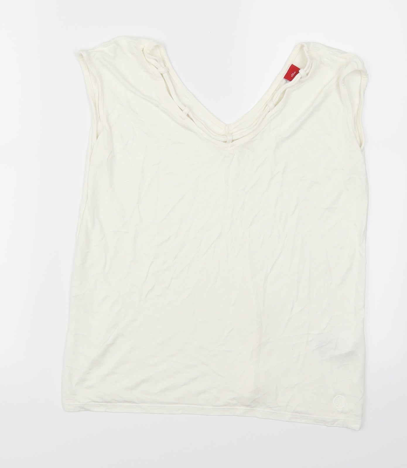 S. Oliver Womens White   Basic T-Shirt Size 10