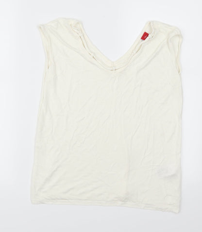 S. Oliver Womens White   Basic T-Shirt Size 10