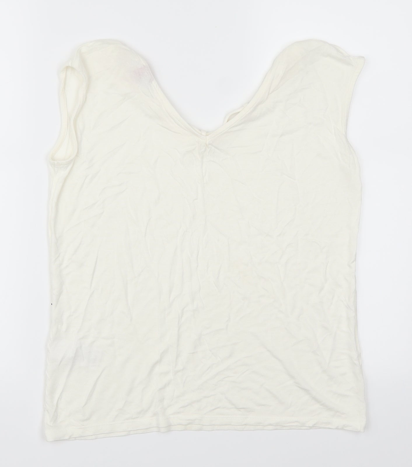 S. Oliver Womens White   Basic T-Shirt Size 10