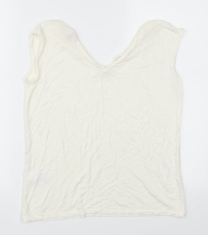 S. Oliver Womens White   Basic T-Shirt Size 10