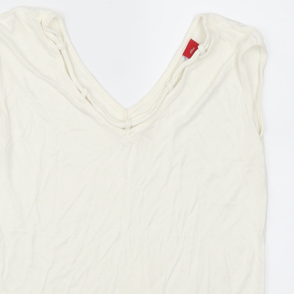 S. Oliver Womens White   Basic T-Shirt Size 10
