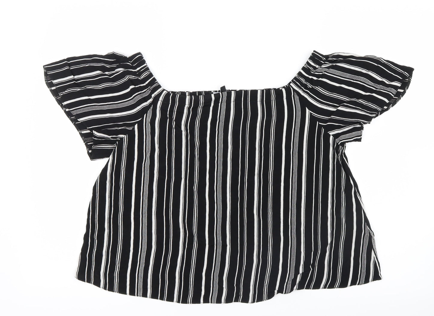 Womens UK Size 10 New Look Black Basic Blouse