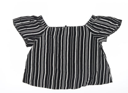 Womens UK Size 10 New Look Black Basic Blouse