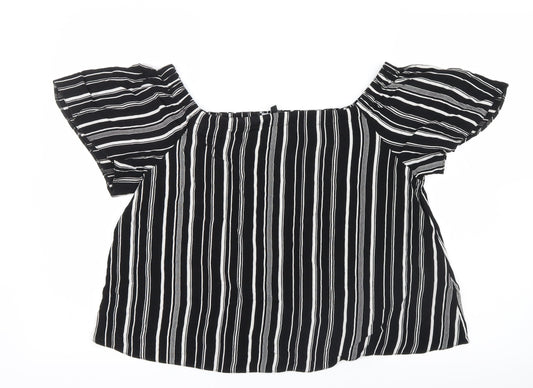 Womens UK Size 10 New Look Black Basic Blouse