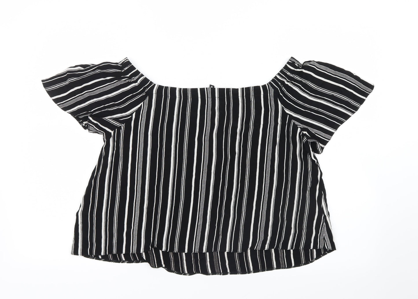 Womens UK Size 10 New Look Black Basic Blouse