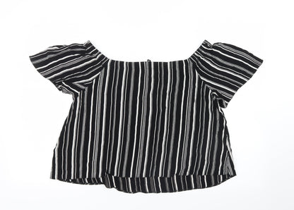 Womens UK Size 10 New Look Black Basic Blouse