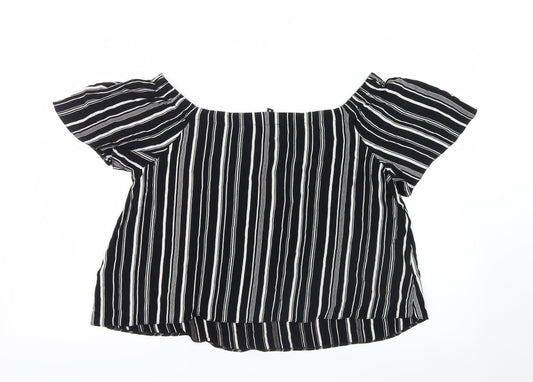 Womens UK Size 10 New Look Black Basic Blouse