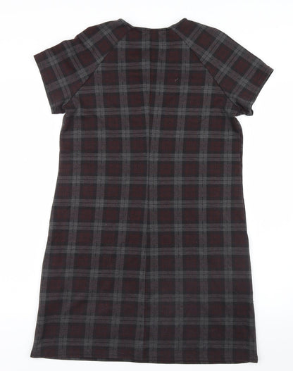 New Look Womens Grey Check  Shirt Dress  Size 8