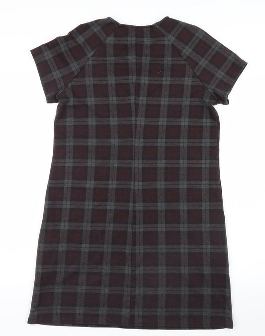 New Look Womens Grey Check  Shirt Dress  Size 8