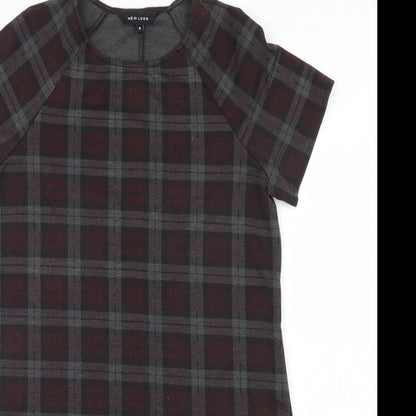New Look Womens Grey Check  Shirt Dress  Size 8