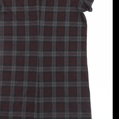 New Look Womens Grey Check  Shirt Dress  Size 8
