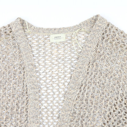 Papaya Womens Brown  Knit Cardigan Jumper Size M