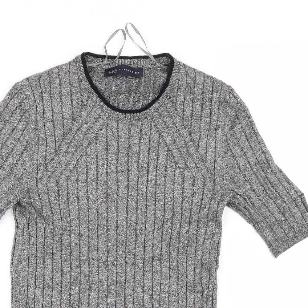 Womens UK Size 8 Marks and Spencer Grey Basic T-Shirt