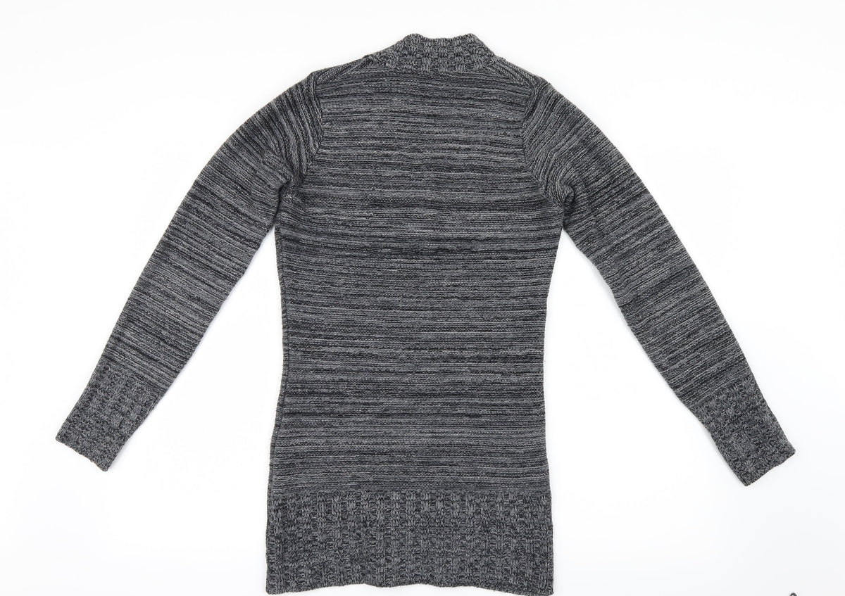 Logo Womens Grey  Knit Pullover Jumper Size M