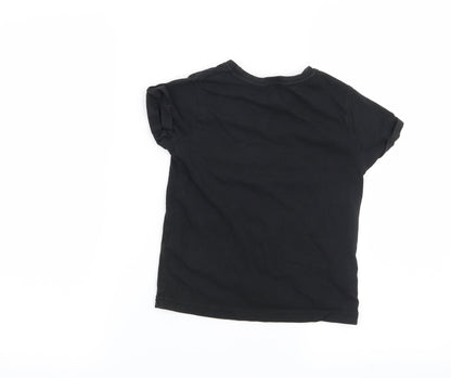 George Boys Black   Basic T-Shirt Size 5-6 Years  - Win