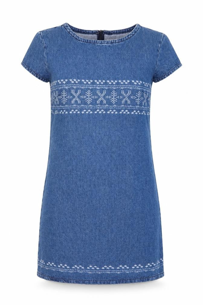 Womens Blue Geometric  Shift  Size S
